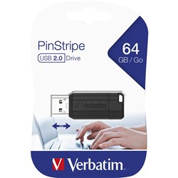 VERBATIM STORE N GO PINSTRIPE USB Flash Drive 2.0 64GB