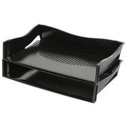 MARBIG ENVIRO DOCUMENT TRAY A4 100% recycled Landscape Black