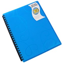 Bantex Display Book Refillable A4 30 Pocket Jewel Blue