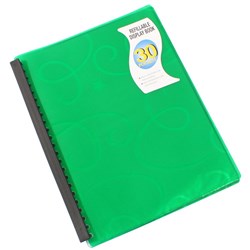 Bantex Display Book Refillable A4 30 Pocket Jewel Green