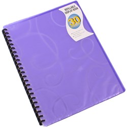 Bantex Display Book Refillable A4 30 Pocket Jewel Lilac