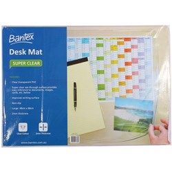 BANTEX DESK MAT SUPER CLEAR Large 680 x 480mm Clear Transparent