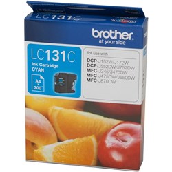 BROTHER LC131C INK CARTRIDGE Cyan 300 Page