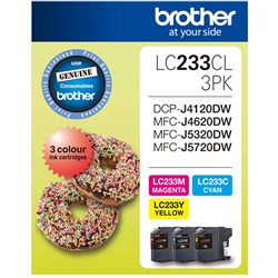 BROTHER LC233CMY INK CARTRIDGE Colour Pack