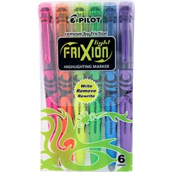 PILOT FRIXION HIGHIGHTER Erasable Assorted Colour Wlt/6