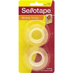 SELLOTAPE STICKY TAPE 18mmx25m Clear Card 2/Rolls