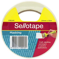 SELLOTAPE MASKING TAPE 24mmx50m Cream /Roll