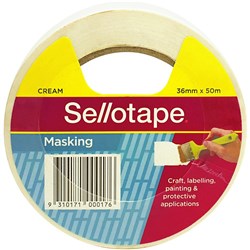SELLOTAPE MASKING TAPE 36mmx50m Cream /Roll