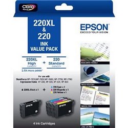 EPSON 220XL INK CARTRIDGE 4 Ink Value Pack