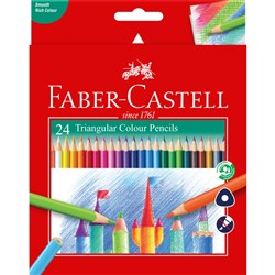 FABER CASTELL COLOURED PENCILS Tri Grip Colour Pk24