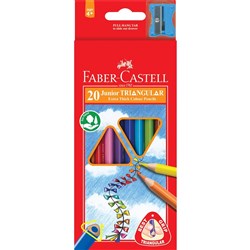 FABER CASTELL COLOURED PENCILS Junior Grip Colour Pk20