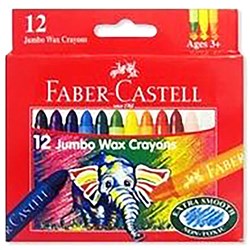 FABER CASTELL WAX CRAYONS Jumbo Pack 12