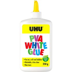 UHU PVA SQUEEZE BOTTLE Glue White 250ml