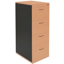 FNX 4 DRAWER FILING CABINET Rapid Work Beech Ironstone Melamine 1300H x 645W x 600D