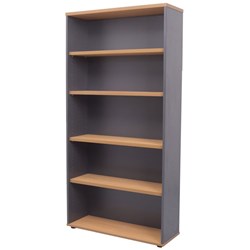 FNX RAPID WORKER BOOKCASE TALL 1800H x 900W x 315D Beech & Ironstone