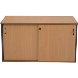 FNX RAPID WORKER CREDENZA 1200L x 450W x 730H Sliding Door Beech & Ironstone