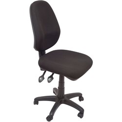 FNX EG100CH ERGONOMIC CHAIR Oval High Back 3 Lever Black Fabric Seat And Back