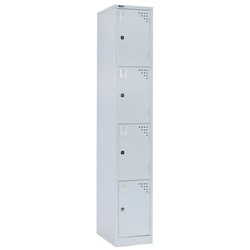 FNX GO 4 DOOR LOCKER 305W x 455D x 1830mmH Silver Grey