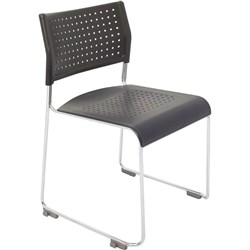 FNX WIMBLEDON CHAIR No Arms Chrome Sled Base Black