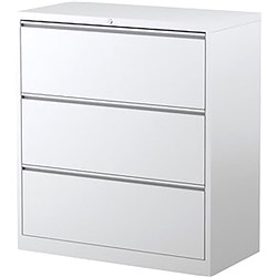 STEELCO LATERAL FILING CABINET 3 Drawer Silver Grey