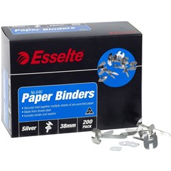 ESSELTE 646 PAPER BINDERS 38mm with Washers, Silver Box 200
