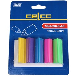 PENCIL GRIPS CELCO TRIANGULAR Multicoloured Pk5