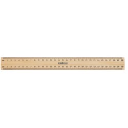 CELCO WOODEN RULER 30cm Polished, Metal Edge