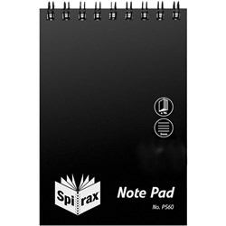 Spirax P560 Pocket Notebook Poly Cover 112 x 77mm 96 page Ruled Top Opening Black