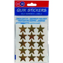 QUIK STIK FLAT PACK STICKERS Star Labels Gold Pk135