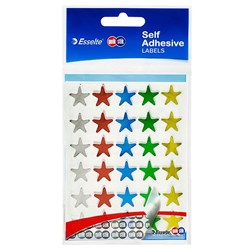 QUIK STIK FLAT PACK STICKERS Star Labels Asst Colours Pk135