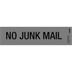 APLI SIGNS SELF ADHESIVE 202x50mm No Junk Mail