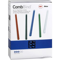 GBC PLASTIC BINDING COMBS 16MM Loop 120 Sheets Capacity Blue Pk100