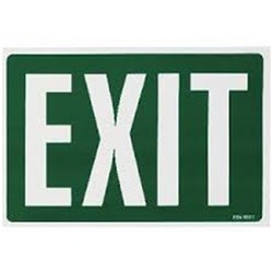 HEADLINE COLOURED SIGNS 203x305mm Exit, Green/White