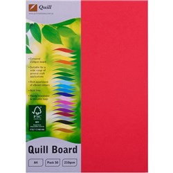 QUILL XL MULTIBOARD A4 210gsm Red Pk50