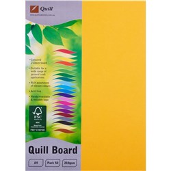 QUILL XL MULTIBOARD A4 210gsm S/Yellow Pk50