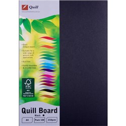 QUILL BOARD A4 210gsm Black Pack/100