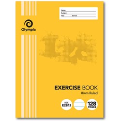 OLYMPIC STRIPE EXERCISE BOOKS 9x7 128Page 8mm Ruled