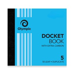 OLYMPIC NO.5 CARBON DUPLICATE Docket Book 120 x 125mm 50 Leaf Blue
