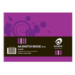 OLYMPIC SP34 SKETCH BOOK  A4 40Page 297x210mm Spiral Perf. #Clearance #overstocked