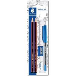 STAEDTLER STUDENT SET Pen Pencils Sharpener Eraser  Rule