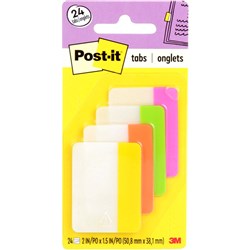 POST-IT 686-POLY DURABLE TABS Assorted 50x38mm Pack/24