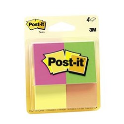 POST-IT 653 AF NOTES Mini Fluorescent 35X48mm Pk4