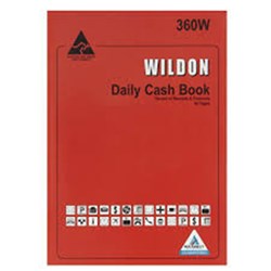 WILDON DAILY CASH BOOK A4 Receipts & Expenses, 56 Pages