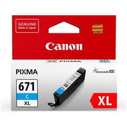 CANON CLI671XLC INK CARTRIDGE Cyan Extra Large