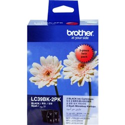 BROTHER LC39BK INK CARTRIDGE Black Twin Pack