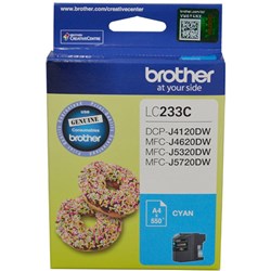 BROTHER LC233C INK CARTRIDGE Cyan 550 pages