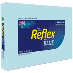 REFLEX TINTS COPY PAPER A3 80gsm Blue Clearance#