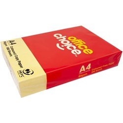 OFFICE CHOICE COPY PAPER TINTS A4 80gsm Yellow Ream Of 500