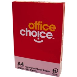 OFFICE CHOICE COPY PAPER TINTS A4 80gsm Pink Ream Of 500