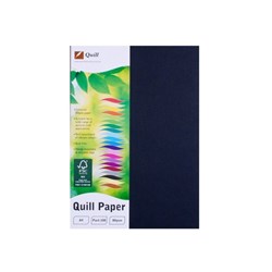 QUILL COLOURED COPY PAPER A4 80gsm Black Pk100
